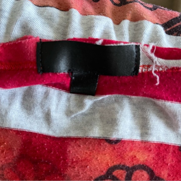 Mandee Striped Short Sleeve Printed T-Shirt Orange Sz M - Picture 15 of 16